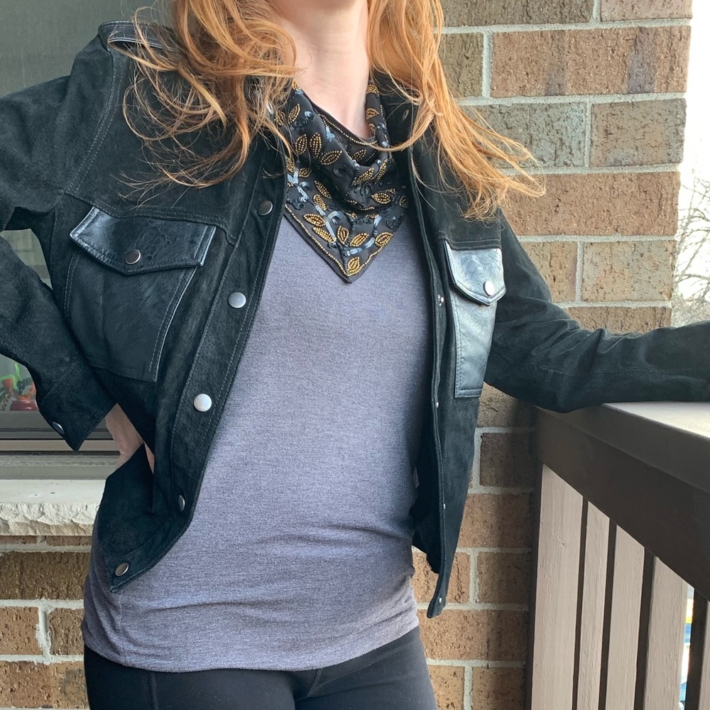 Suede leather jacket
